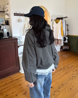 Checked hoodie