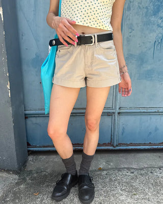 Adjustable tab side pocket shorts