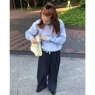 Striped two-tone slacks