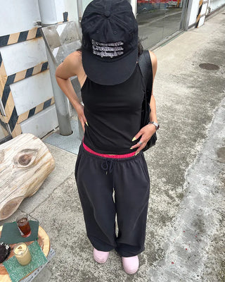 Lettering Stitch Straight Cap