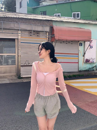 Summer slit collar cardigan (7 colors)