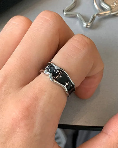 Black Star Open Ring