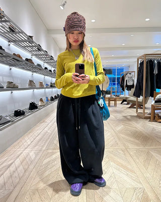 (Unisex) Hip Square Pocket Fleece Balloon Jogger Pants