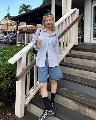 One-pocket back tag big shirt