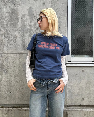 Bus lettering half-sleeve T-shirt