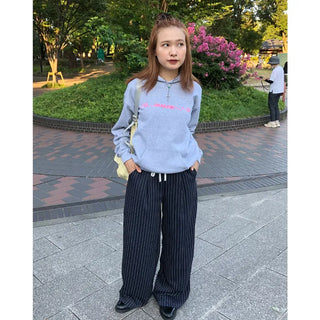 Striped two-tone slacks