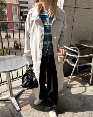Multi-stripe round neck cardigan