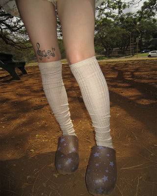 Ribbed knee-high socks