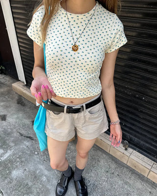 Mini Flower Cropped Mini T-Shirt