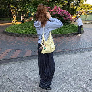 Striped two-tone slacks