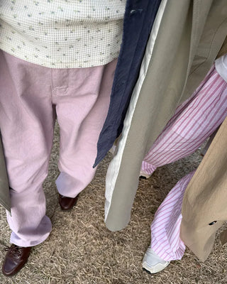 Cotton pants with back flap pockets