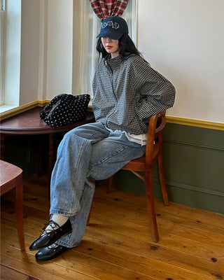 Checked hoodie