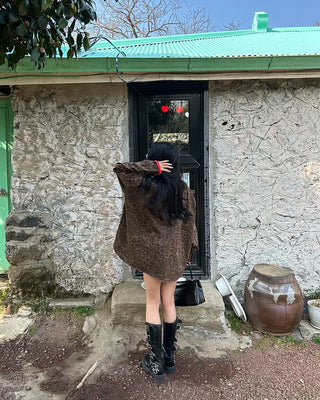 (Unisex) Leopard Half Coat