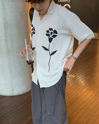 Flower Retro Half Shirt