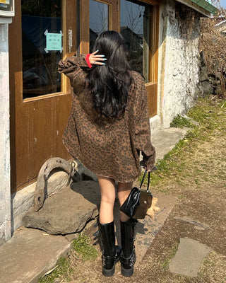 (Unisex) Leopard Half Coat