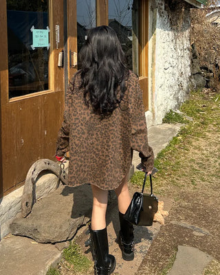 (Unisex) Leopard Half Coat
