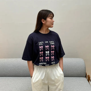 Oversized Ribbon Short-Sleeve T-Shirt