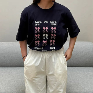 Oversized Ribbon Short-Sleeve T-Shirt
