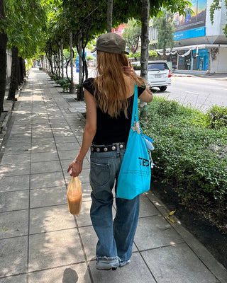 Gathered Shoulder Rib Pointelle Tank Top