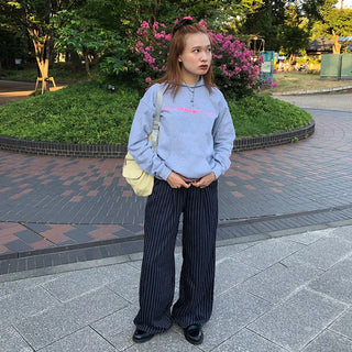 Striped two-tone slacks