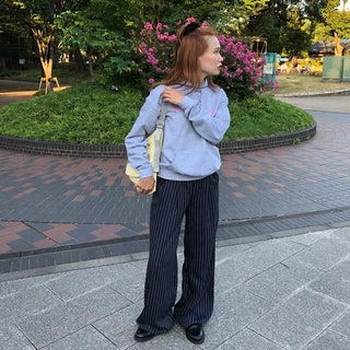 Striped two-tone slacks