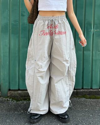 Center Lettering Nylon Track Pants