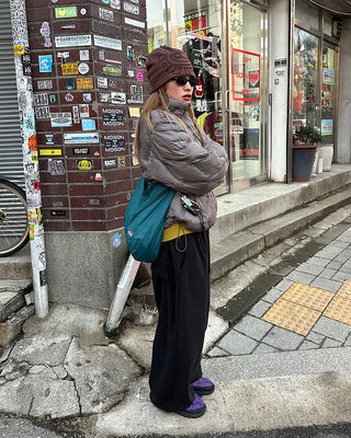 (Unisex) Hip Square Pocket Fleece Balloon Jogger Pants