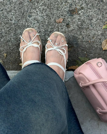 Polka dot mesh Mary Jane shoes