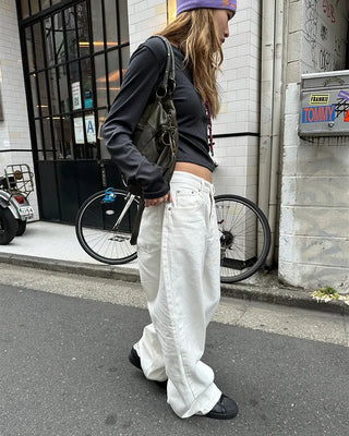 Round neck loose long-sleeve T-shirt