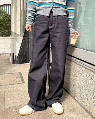 Flap Stitch Point Rigid Denim Pants