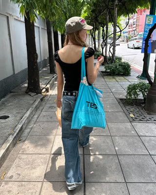 Gathered Shoulder Rib Pointelle Tank Top