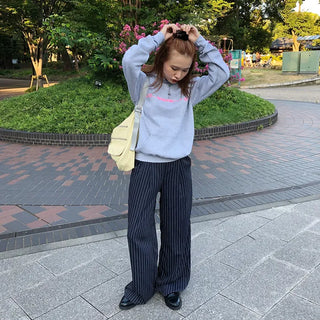 Striped two-tone slacks
