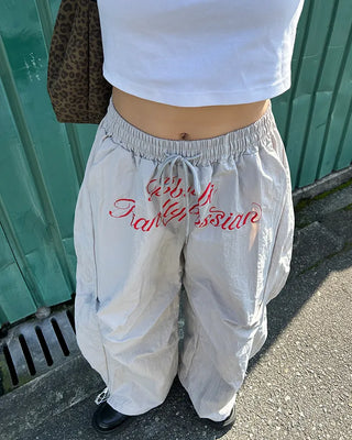 Center Lettering Nylon Track Pants