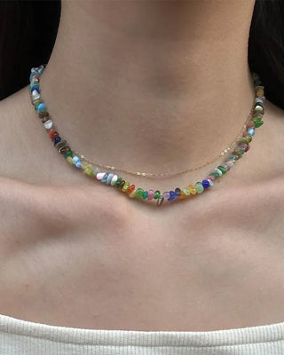 Colored bead necklace