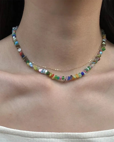 Colored bead necklace