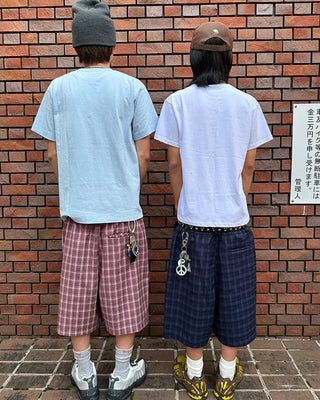(ORIGINAL) Tartan Check Half Wide Easy Pants