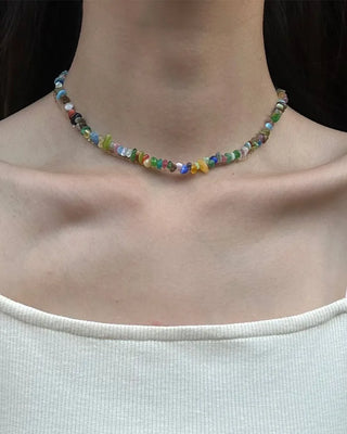 Colored bead necklace