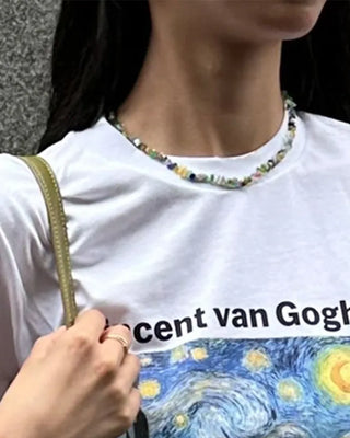 Colored bead necklace