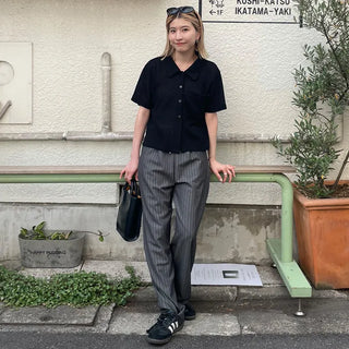 String stripe wide slacks