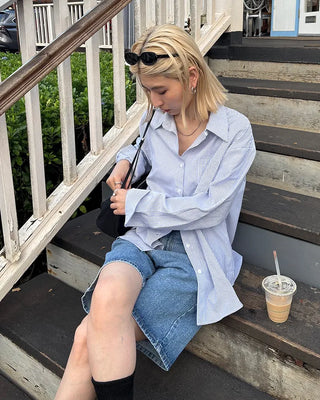 One-pocket back tag big shirt