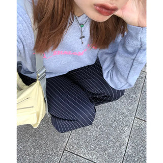 Striped two-tone slacks