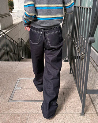 Flap Stitch Point Rigid Denim Pants