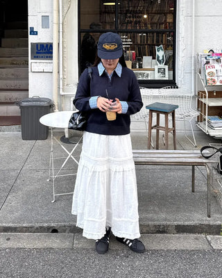 Frilled long skirt
