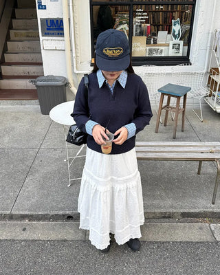 Frilled long skirt