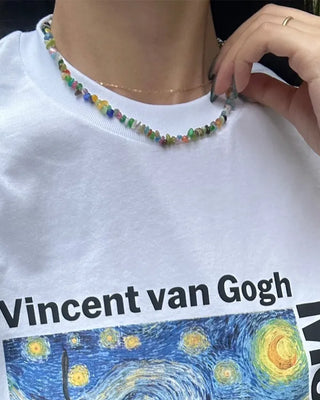 Colored bead necklace