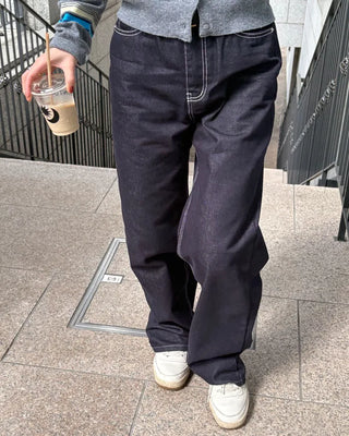 Flap Stitch Point Rigid Denim Pants