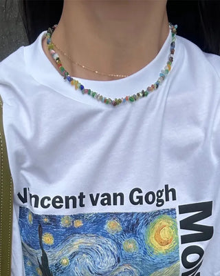 Colored bead necklace