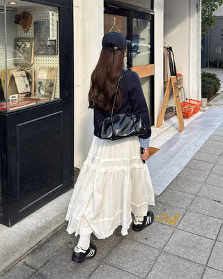 Frilled long skirt