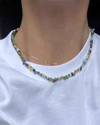 Colored bead necklace