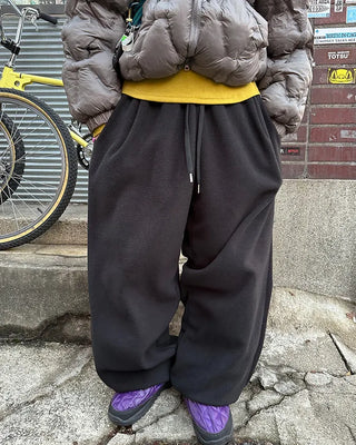 (Unisex) Hip Square Pocket Fleece Balloon Jogger Pants